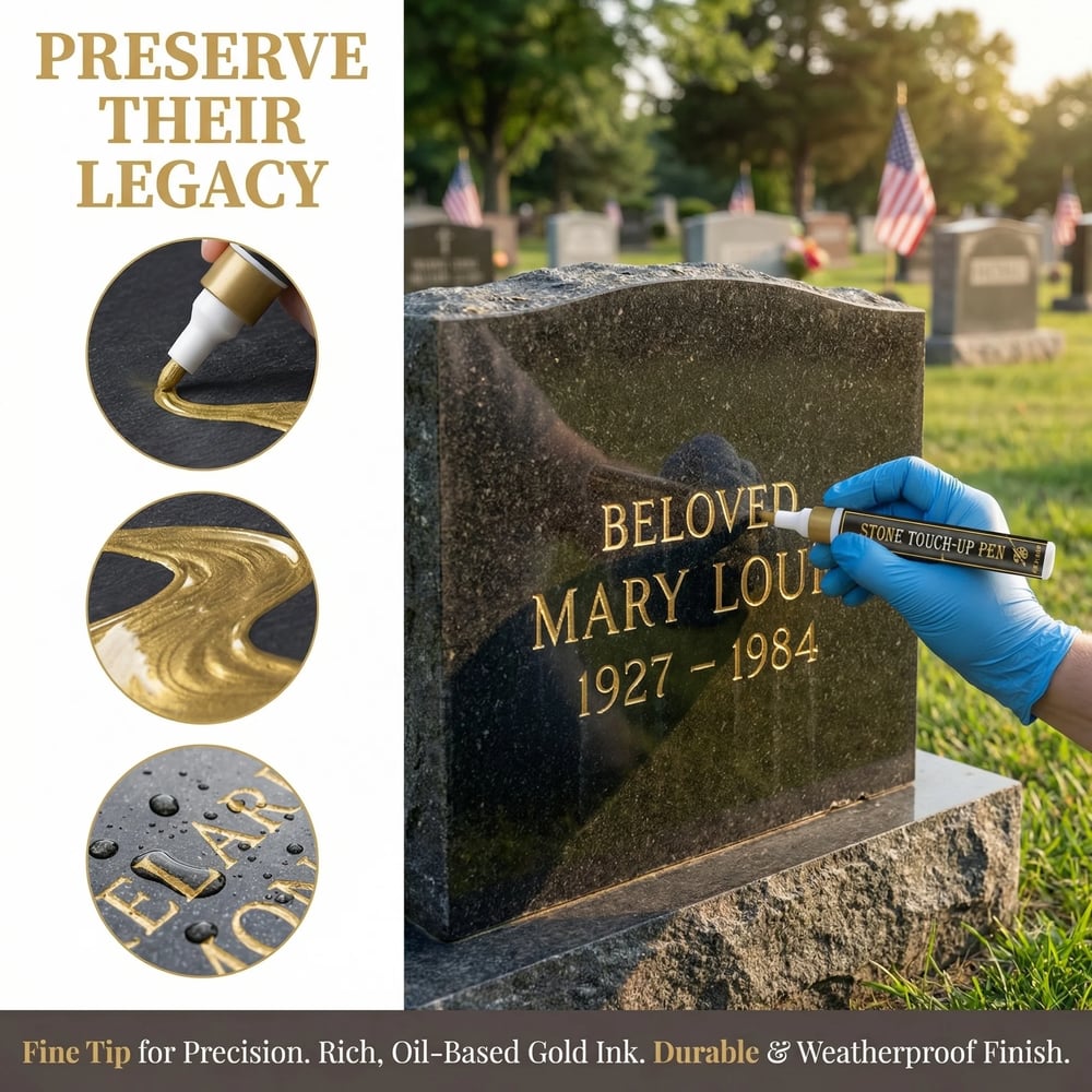 🏆Last Day Promotion 49% OFF🐦Golden Tombstone Marker Pen for Restoring Faded Grave Inscriptions