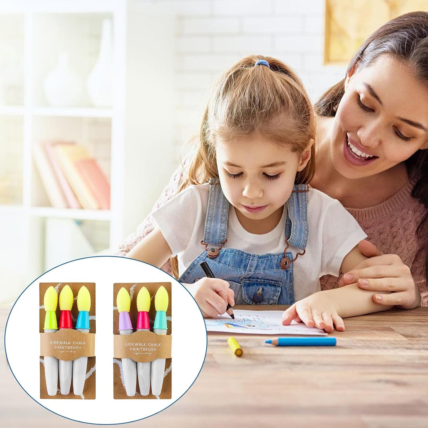 🎁Children's Day Gifts 🎨3 pcs Childrens Chalk Brush, Creative Painting Painting Set;