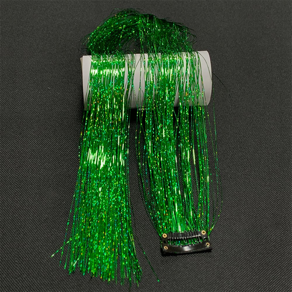 （4PCS/Set）Sparkling Fairy Hair Tinsel Extensions 🌈 Heat-Resistant Glitter Strands for Women ✨