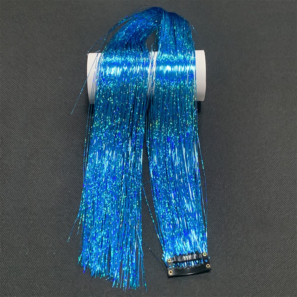 （4PCS/Set）Sparkling Fairy Hair Tinsel Extensions 🌈 Heat-Resistant Glitter Strands for Women ✨