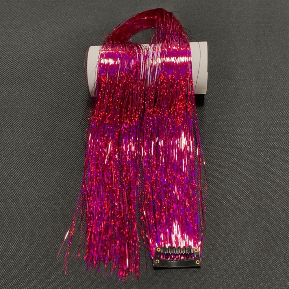 （4PCS/Set）Sparkling Fairy Hair Tinsel Extensions 🌈 Heat-Resistant Glitter Strands for Women ✨