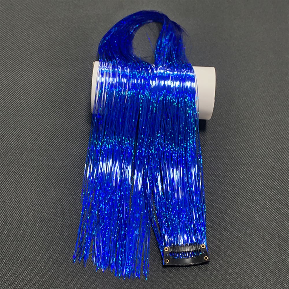 （4PCS/Set）Sparkling Fairy Hair Tinsel Extensions 🌈 Heat-Resistant Glitter Strands for Women ✨