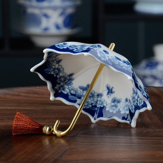 5 Thousand Years Blue and White Porcelain Umbrella Tea Infuser Set