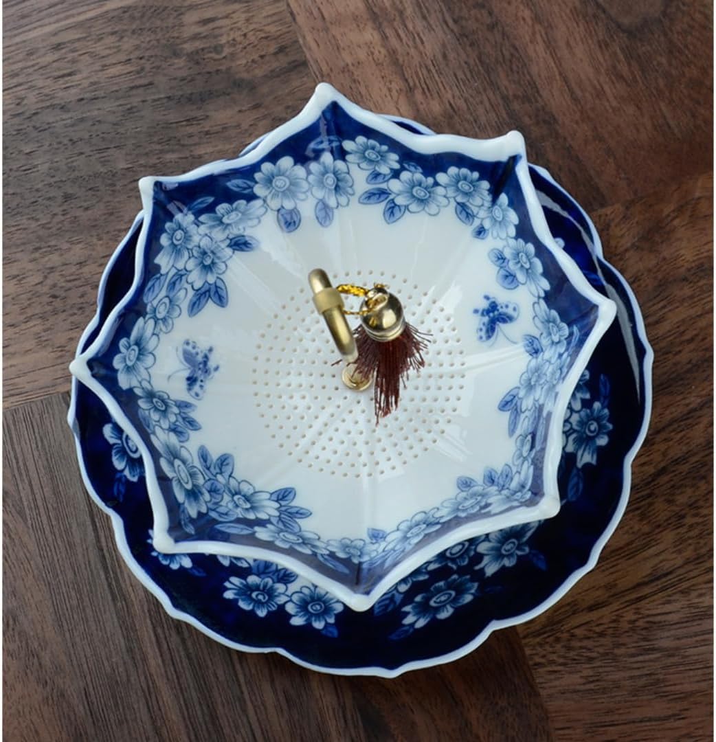 5 Thousand Years Blue and White Porcelain Umbrella Tea Infuser Set