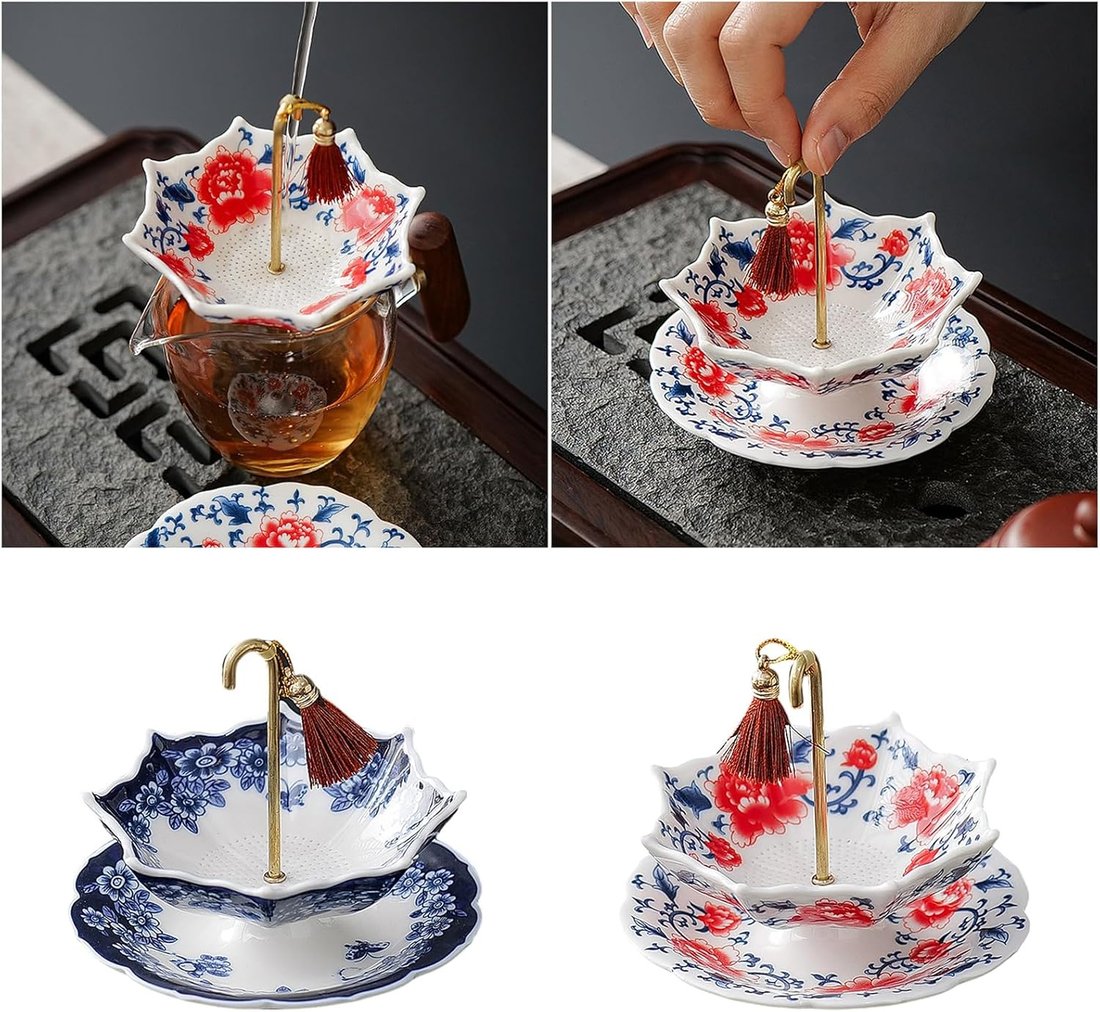 5 Thousand Years Blue and White Porcelain Umbrella Tea Infuser Set