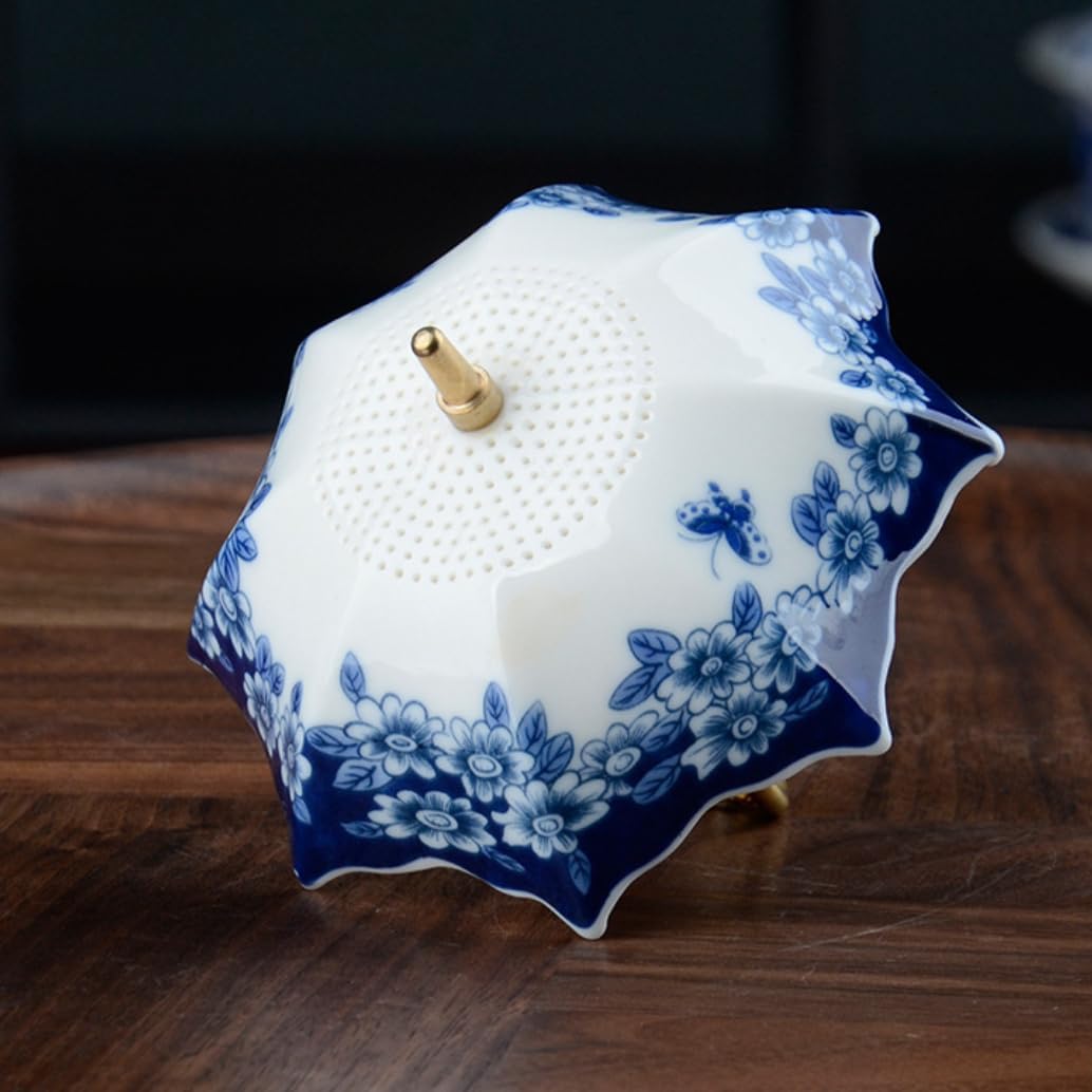 5 Thousand Years Blue and White Porcelain Umbrella Tea Infuser Set