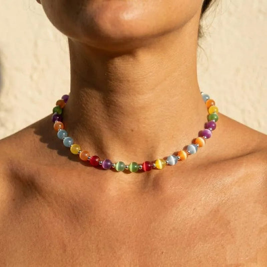 🔥Summer Hot Sale🌈 Dopamine Rainbow Choker Set