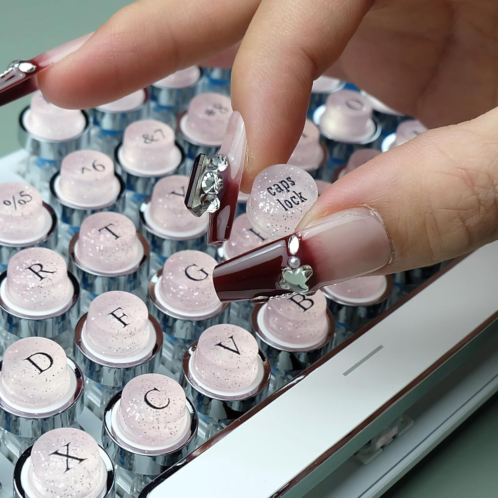 128 Pcs Keyboard Spacer Set for Long Nails & Gaming