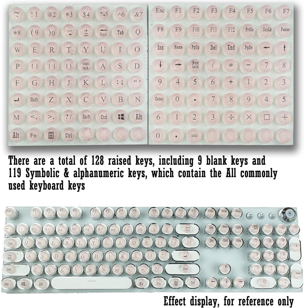 128 Pcs Keyboard Spacer Set for Long Nails & Gaming