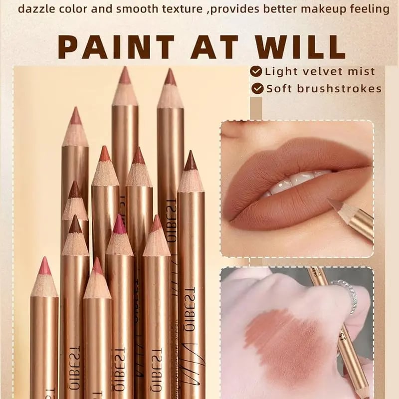🔥12pcs/set Moisturize Matte Lip Liner Pencil，Great value for the price.