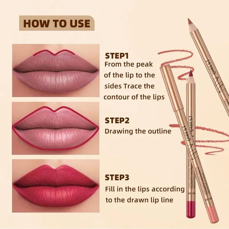🔥12pcs/set Moisturize Matte Lip Liner Pencil，Great value for the price.