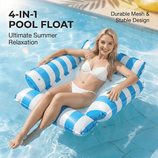 🌞Summer must-have🔥4-in-1 Inflatable Water Hammock – Pool Floating Lounge Chair & Swimming Bed