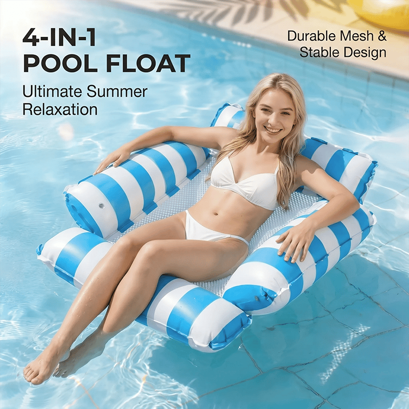 🌞Summer must-have🔥4-in-1 Inflatable Water Hammock – Pool Floating Lounge Chair & Swimming Bed