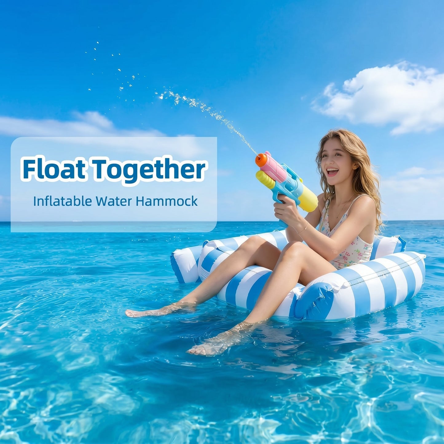 🌞Summer must-have🔥4-in-1 Inflatable Water Hammock – Pool Floating Lounge Chair & Swimming Bed