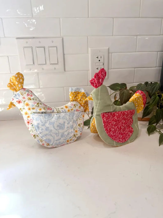 🐔 Handmade Chicken Oven Mitt & Pot Holder – Quilted Hen Hot Pad, Insulated & Heat Resistant, Farmhouse Kitchen Decor