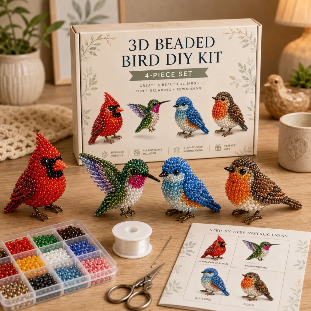 🧵✨Petite 3D Beaded Animal Craft Kit – Perfect for Craft Lovers & Cute Decor Collectors