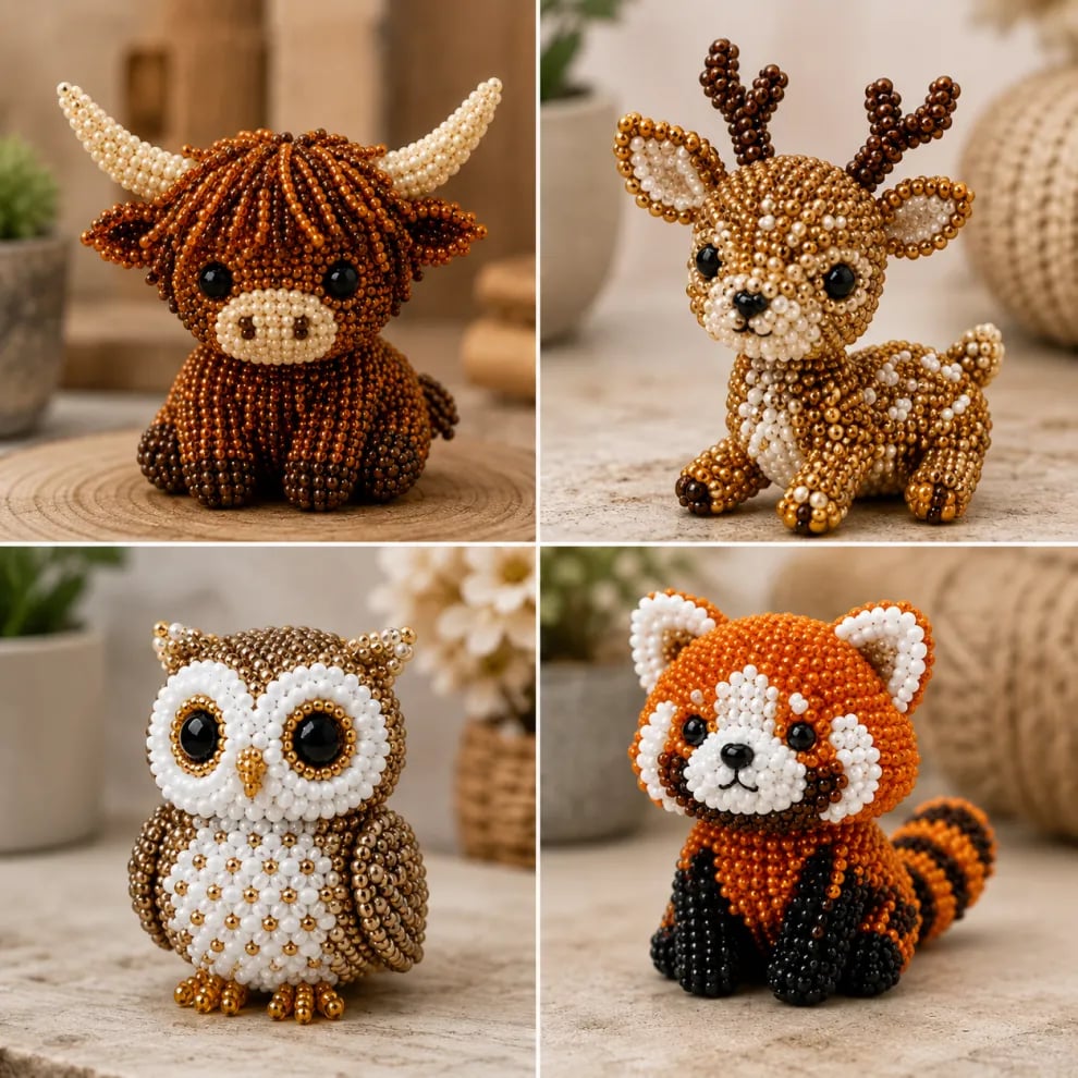 🧵✨Petite 3D Beaded Animal Craft Kit – Perfect for Craft Lovers & Cute Decor Collectors