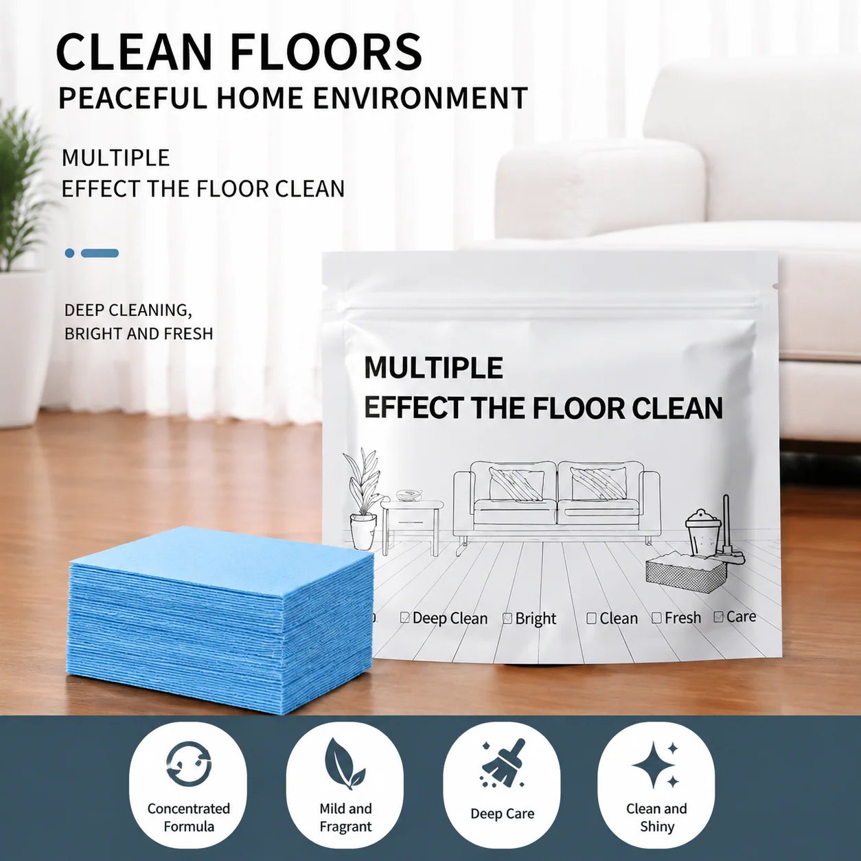 🔥🔥Multi-Surface Floor Cleaning Tablets – Antibacterial Deodorizing Cleaner for Hardwood, Tile, Laminate & RV Walls