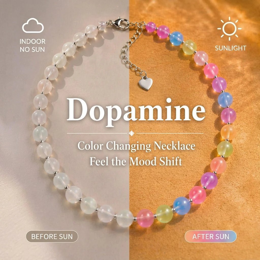 🌈UV Color-Changing Necklace That Turns Rainbow in Sunlight