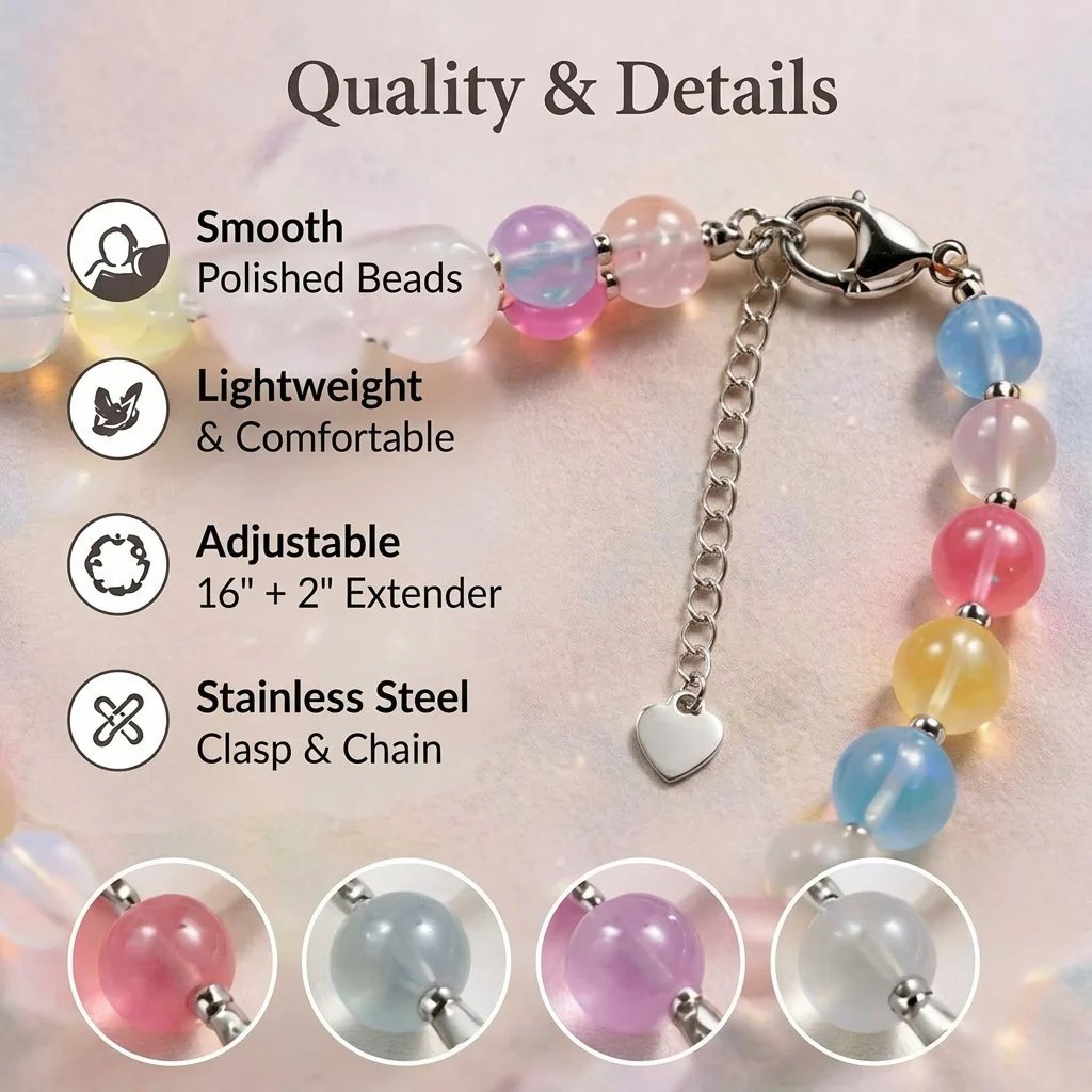 🌈UV Color-Changing Necklace That Turns Rainbow in Sunlight