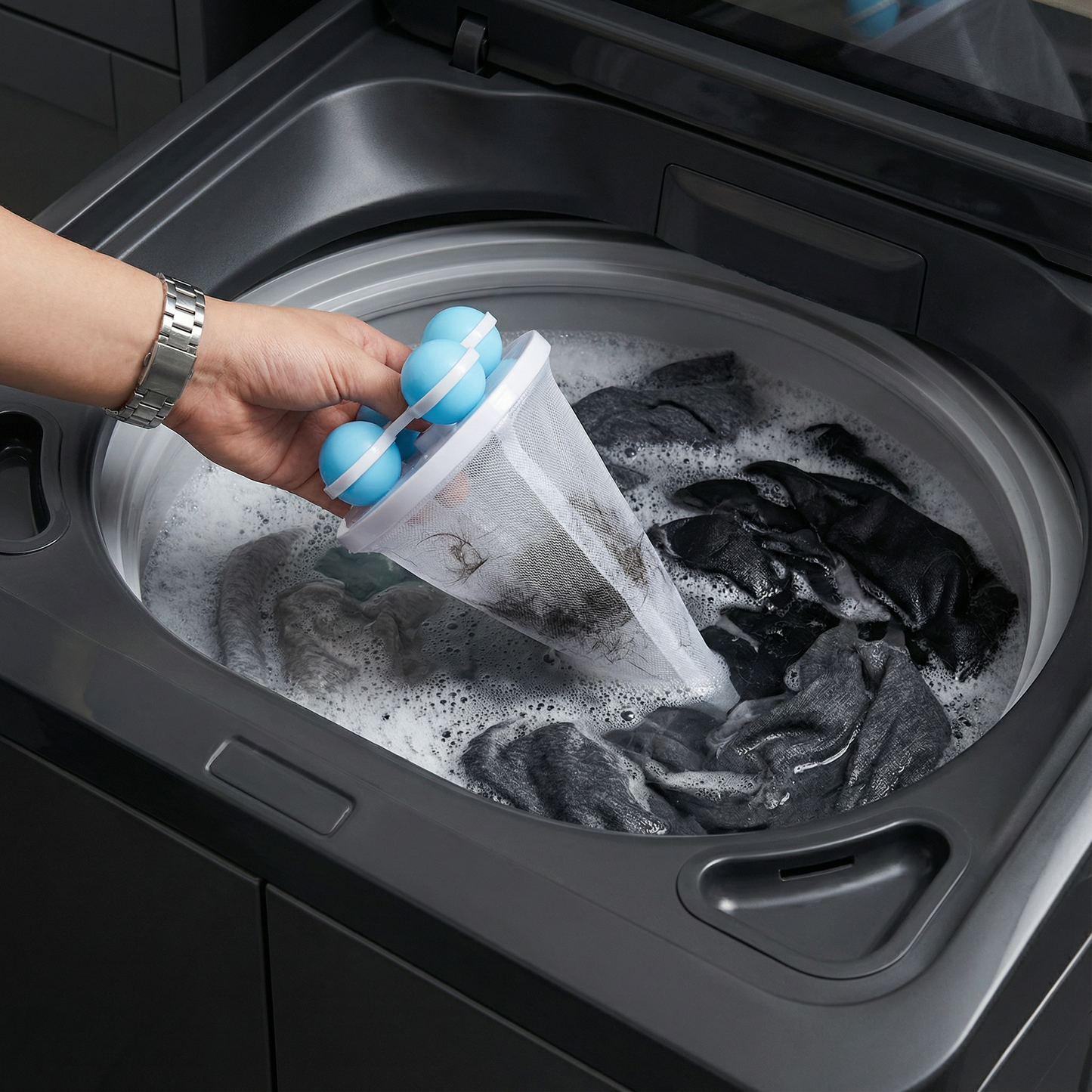 Upgraded Washing Machine Filter Bag- Hair Removal Cleaning Floating Laundry Ball