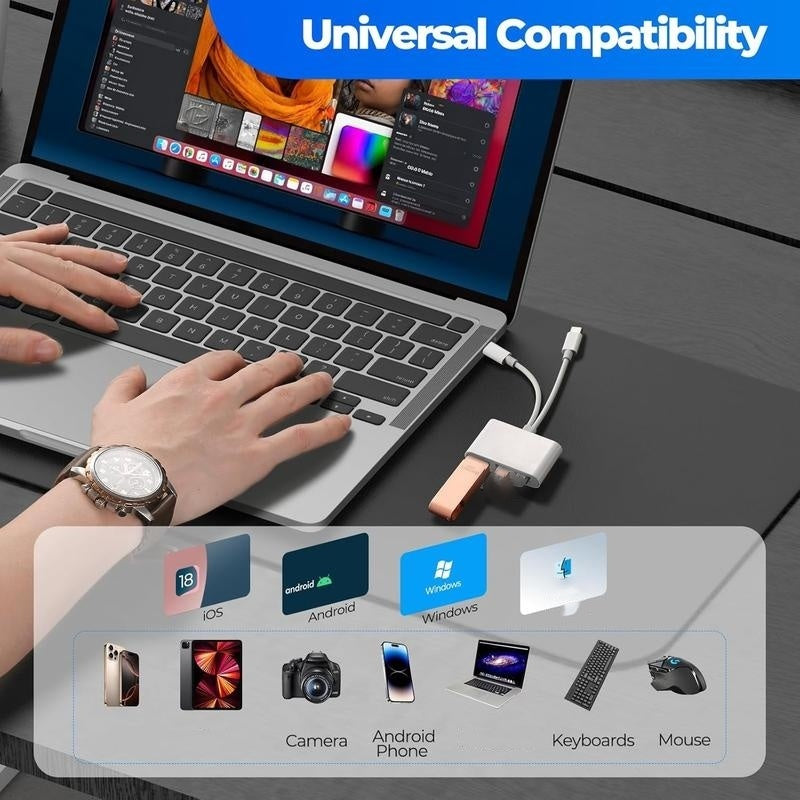📱3-in-1 USB-C Memory Card Reader-for phone, laptop & Android Devices