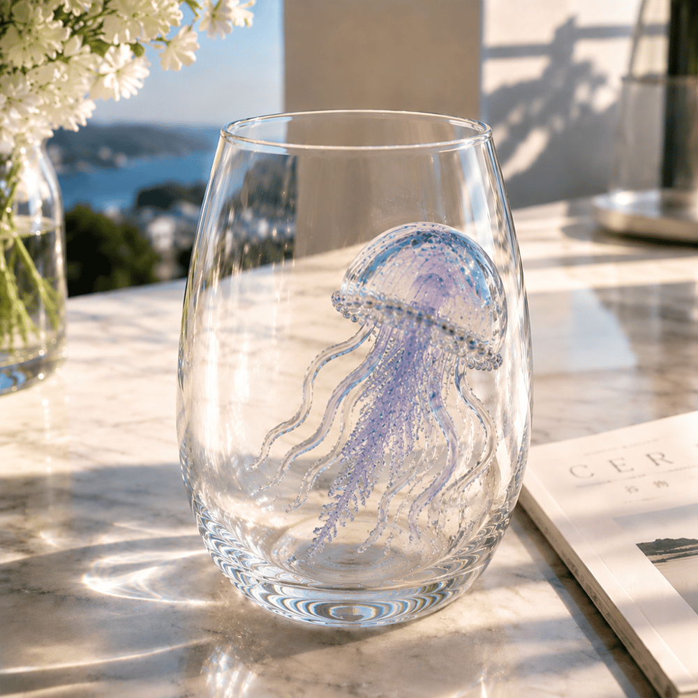 🏆Limited Time Sale 49% OFF🌊🐙Artisanal Blue Ringed Octopus Glassware-Bring the Ocean to Your Glass.