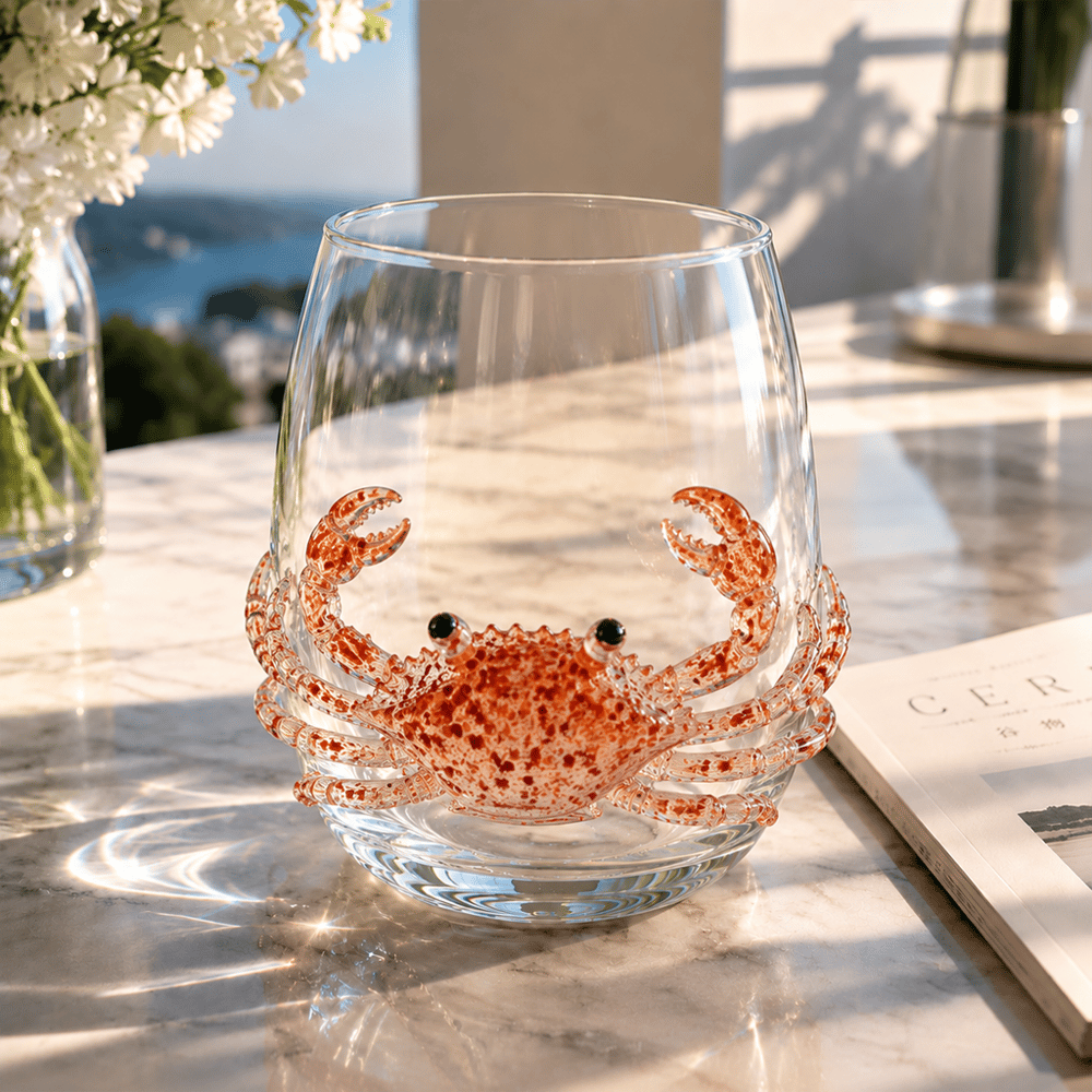 🏆Limited Time Sale 49% OFF🌊🐙Artisanal Blue Ringed Octopus Glassware-Bring the Ocean to Your Glass.