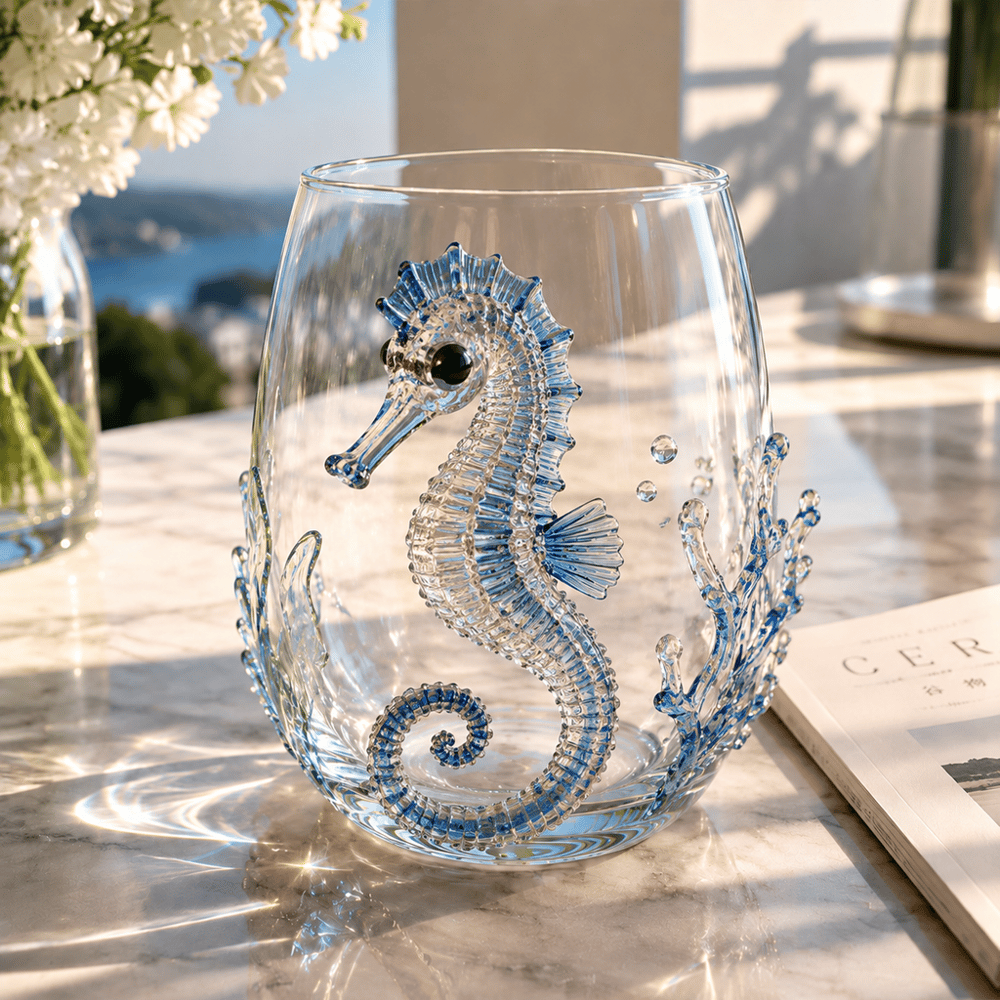 🏆Limited Time Sale 49% OFF🌊🐙Artisanal Blue Ringed Octopus Glassware-Bring the Ocean to Your Glass.