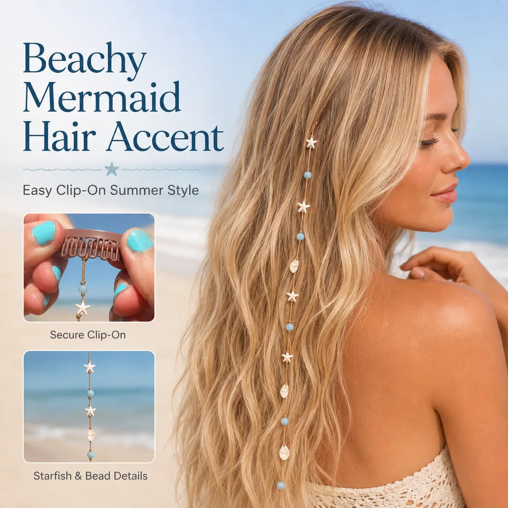 🏆BUY 1 FREE 1🌊⭐Beachy Mermaid Hair Accent
