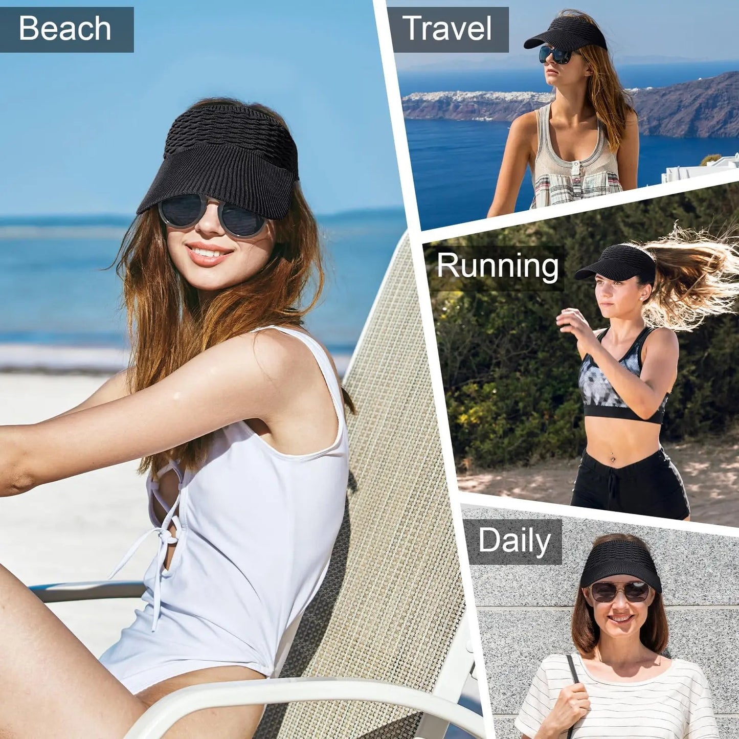 🎩Women’s Open-Top Breathable UV-Protection High-Ponytail Sun Visor