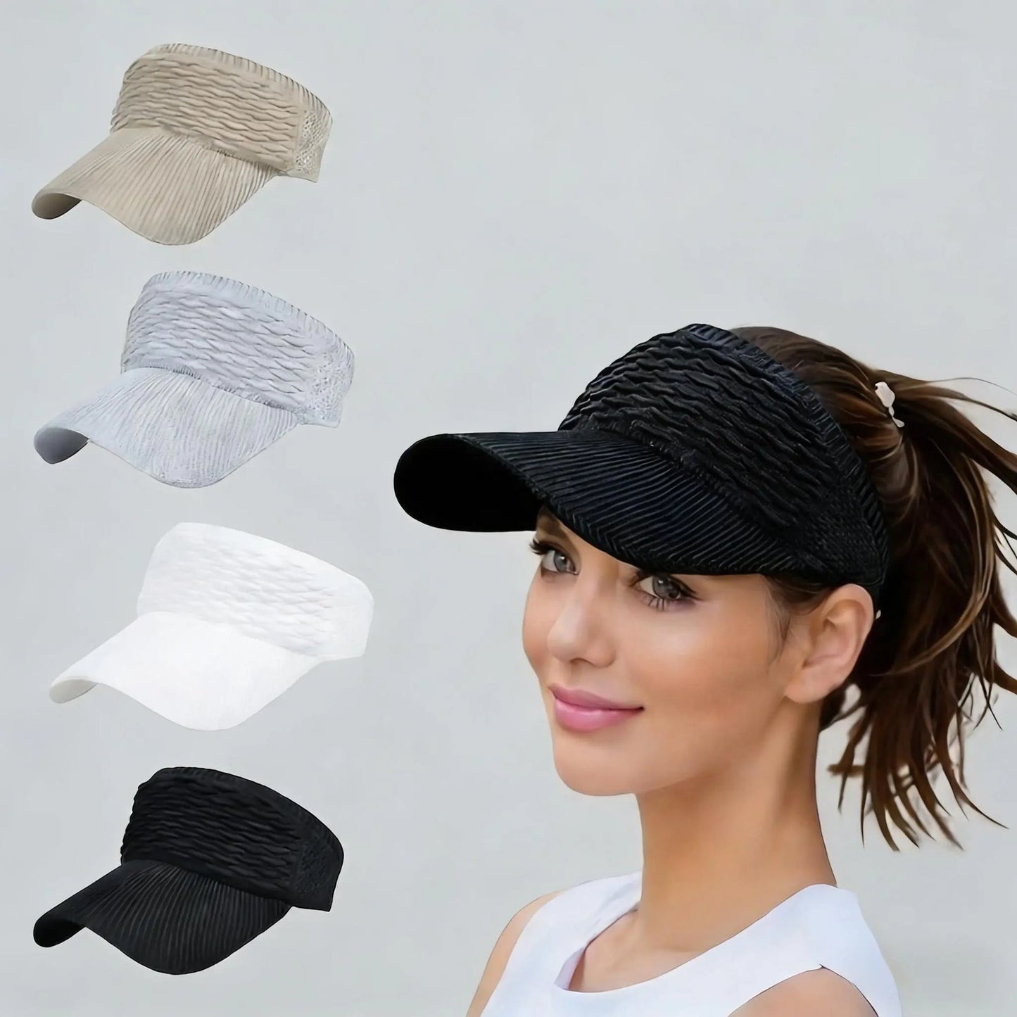 🎩Women’s Open-Top Breathable UV-Protection High-Ponytail Sun Visor