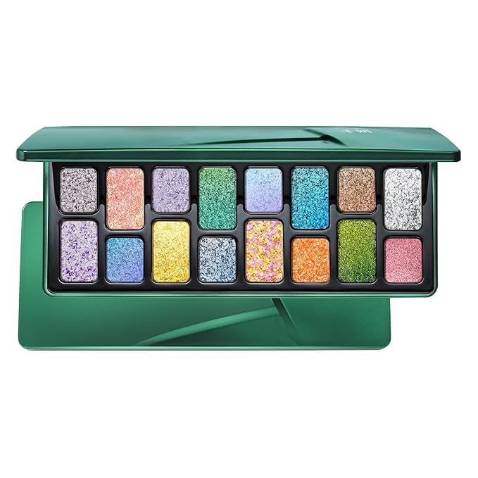 🎨16-Color Glitter Eyeshadow Palette-A bold palette for the girl who isn't afraid to shine.