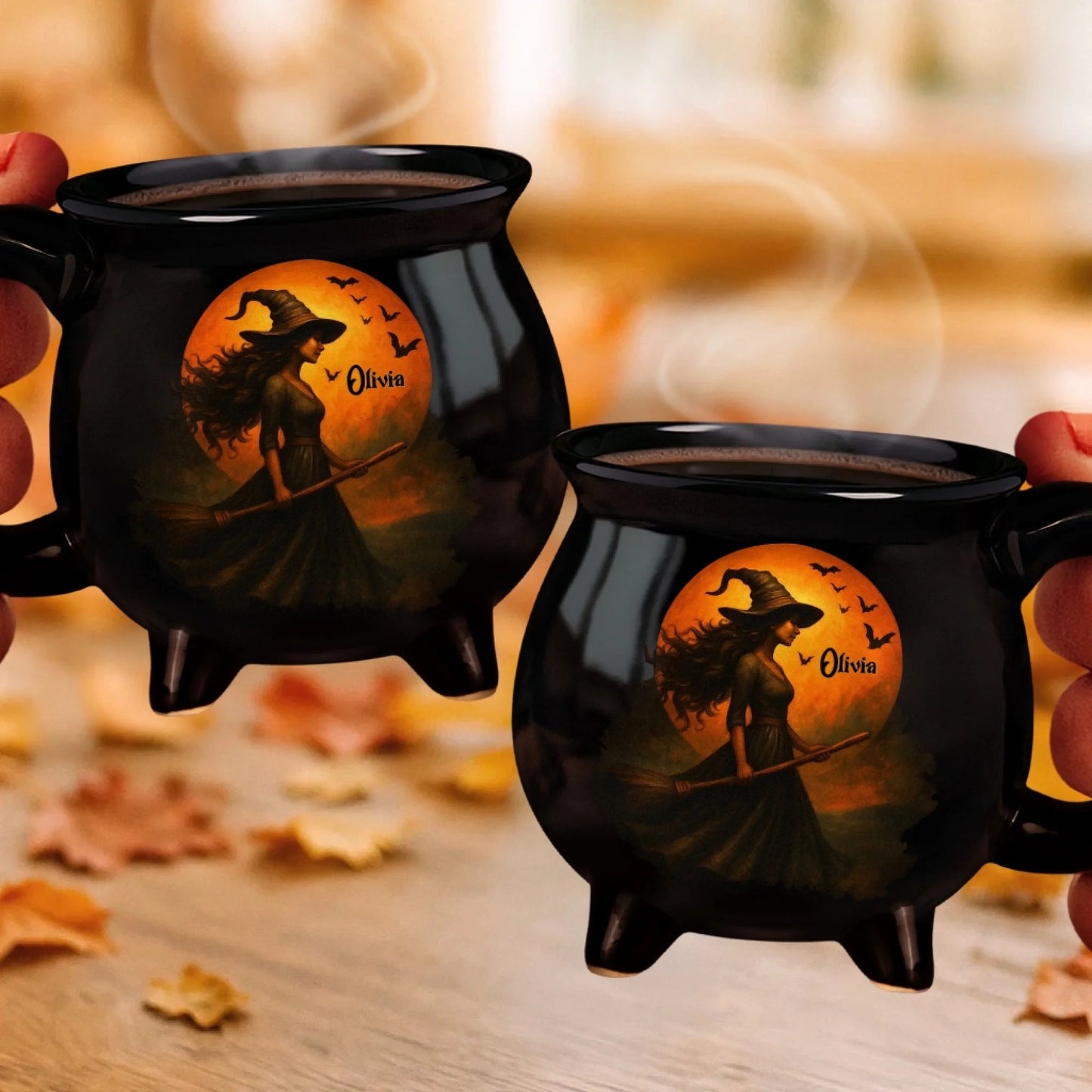 Witch Cauldron Coffee Mug - Personalized Halloween Witchy Gifts For Besties, Sisters, BFF, Family, Yourself