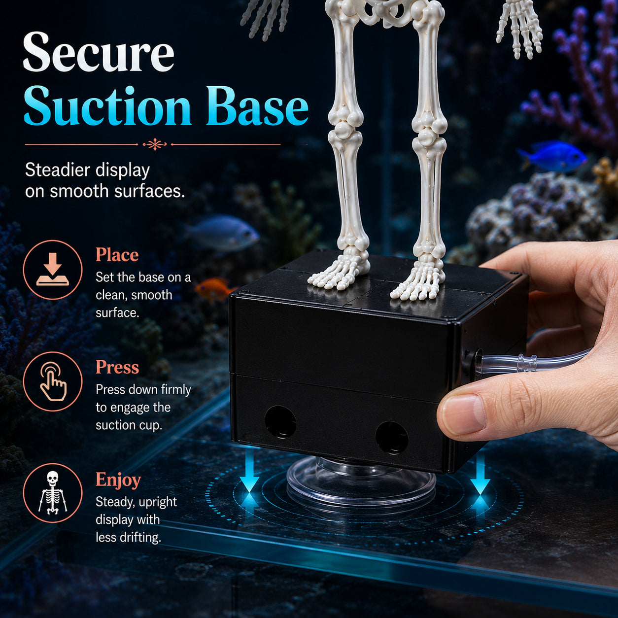 ☠️Dancing Skeleton Aquarium Bubbler—🐟Turn Your Fish Tank Into A Spooky Underwater World