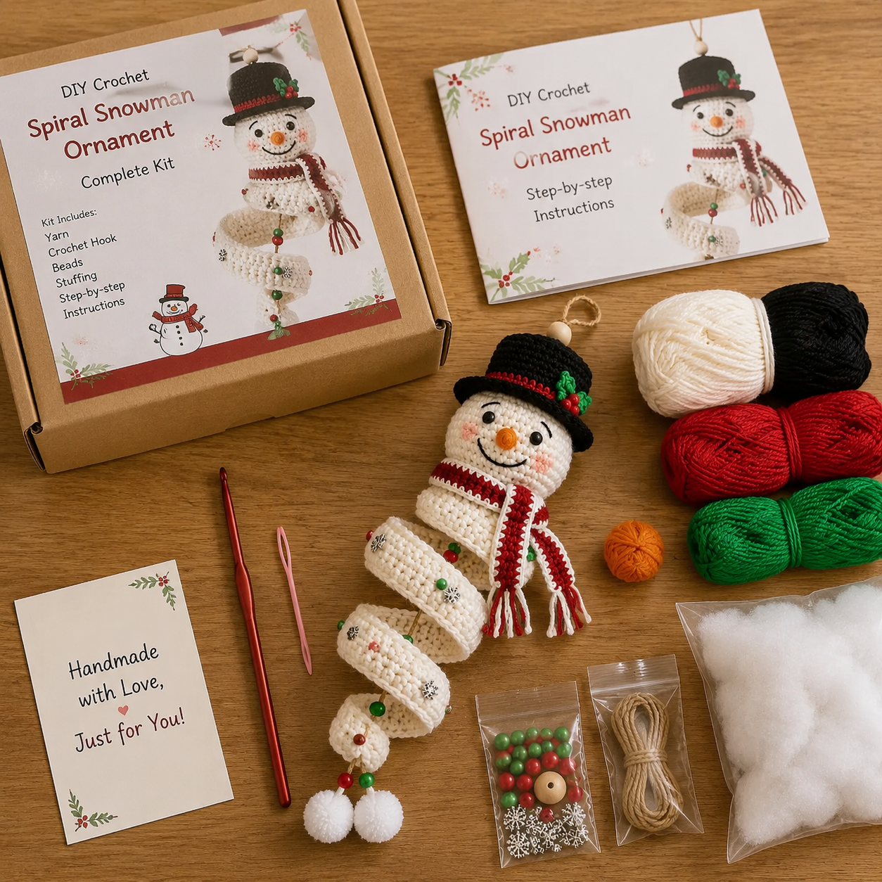 ❄️⛄️Crochet Snowman Spiral Oranment DIY Kit