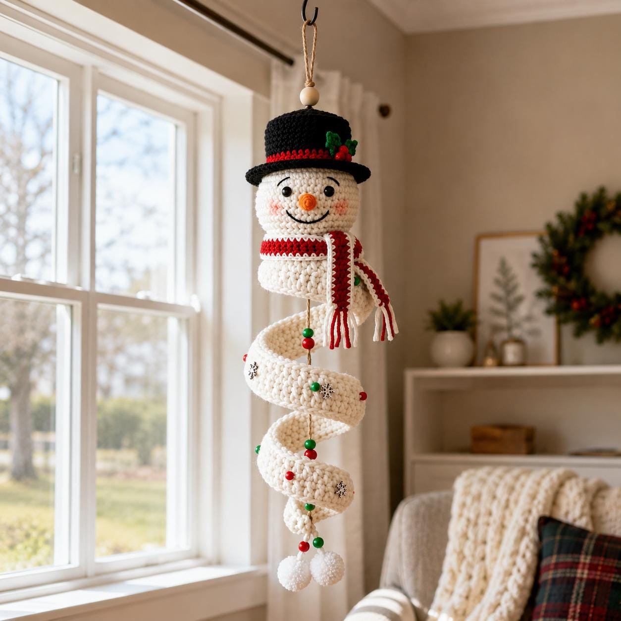❄️⛄️Crochet Snowman Spiral Oranment DIY Kit