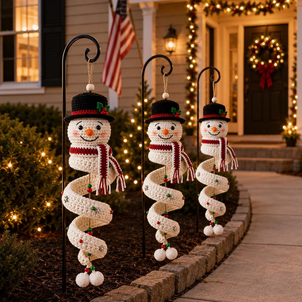 ❄️⛄️Crochet Snowman Spiral Oranment DIY Kit