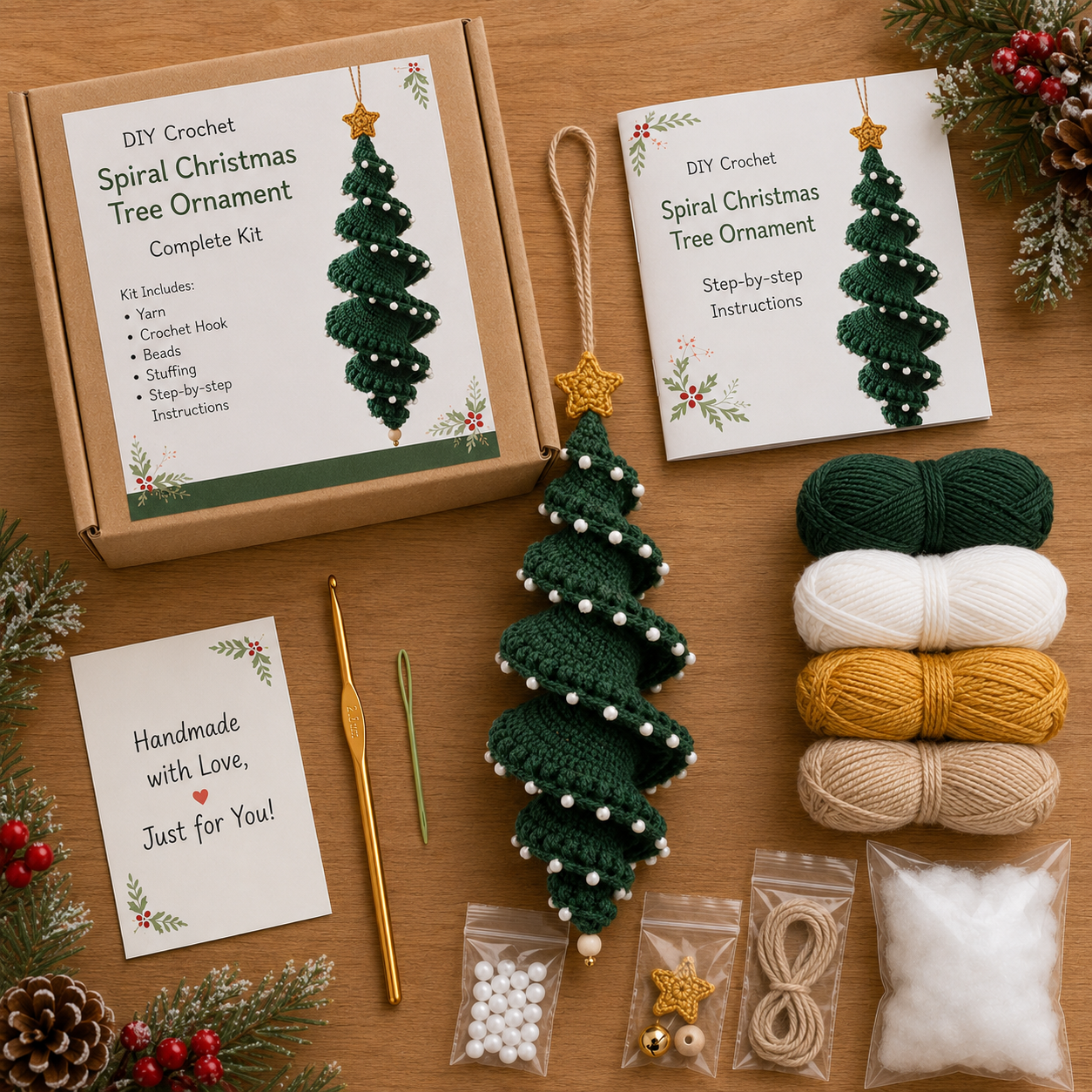 ❄️⛄️Crochet Snowman Spiral Oranment DIY Kit