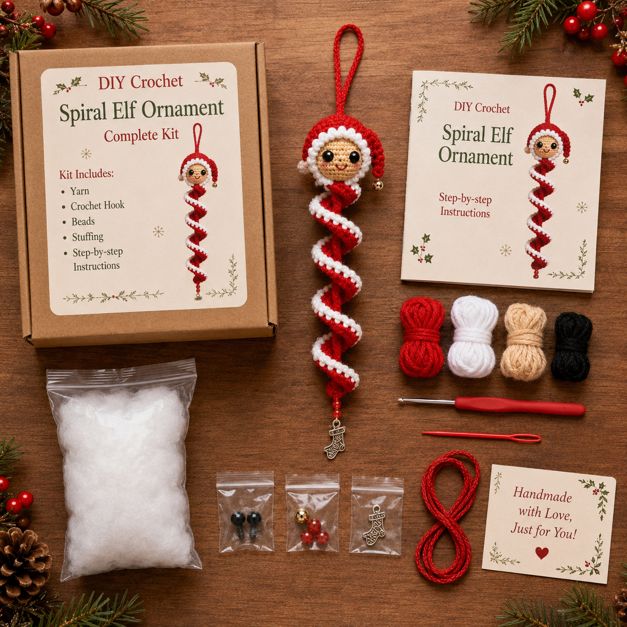 ❄️⛄️Crochet Snowman Spiral Oranment DIY Kit