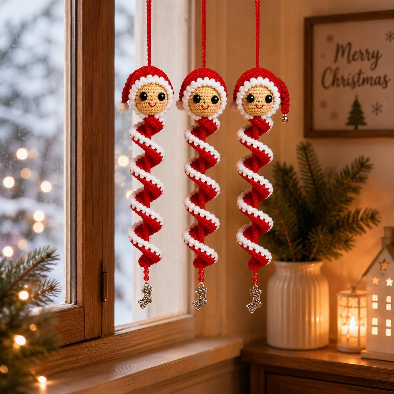❄️⛄️Crochet Snowman Spiral Oranment DIY Kit