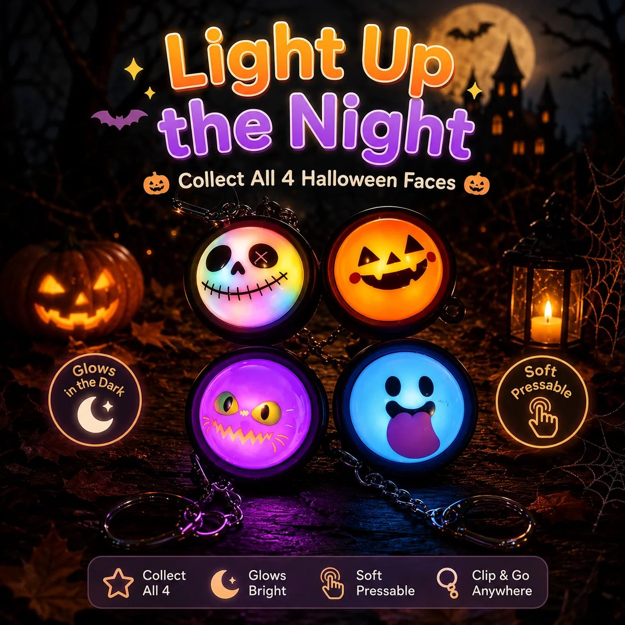 Press-to-Glow Dumpling Keychain – Cute Light-Up Fidget Toy