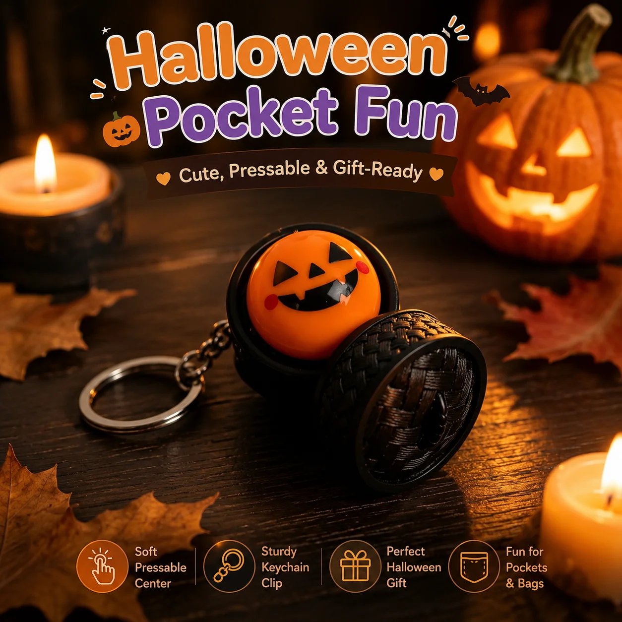 Press-to-Glow Dumpling Keychain – Cute Light-Up Fidget Toy