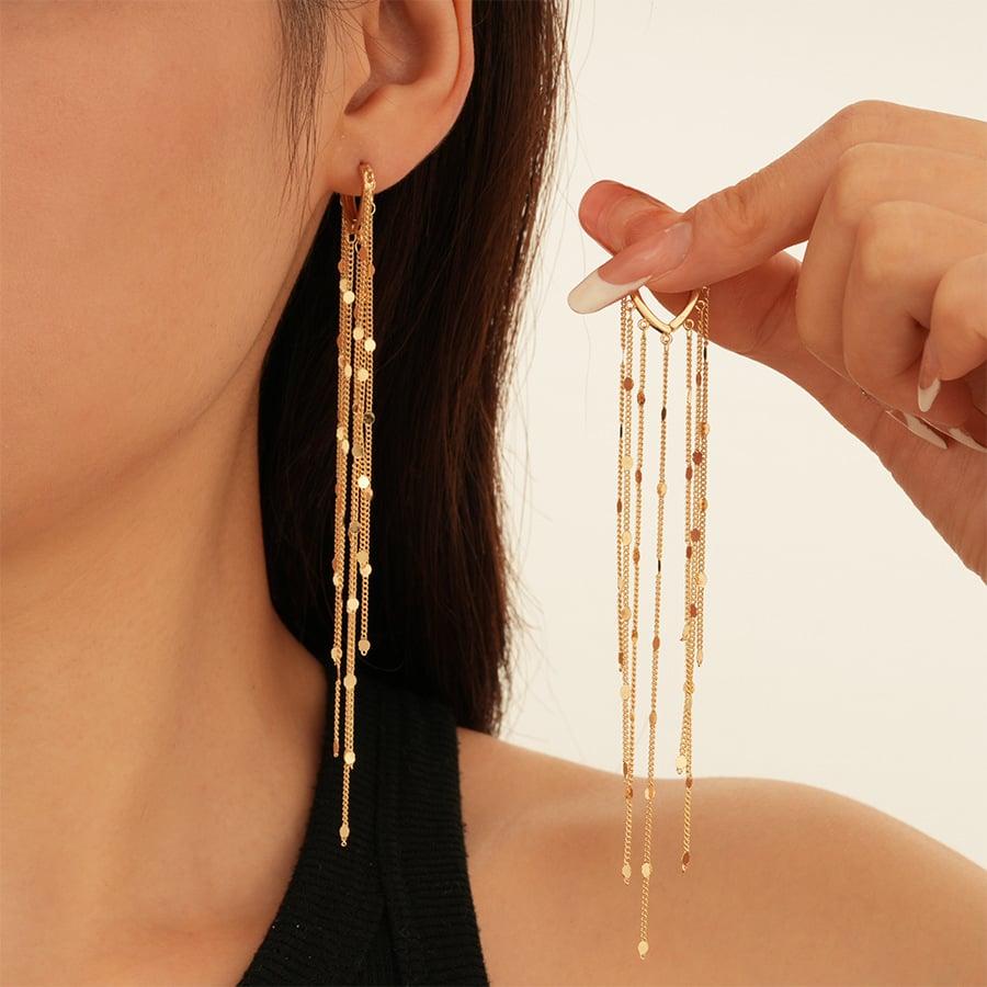 ✨Sparkly Long Tassel Threader Earrings – Delicate Dangle Earrings for Women🌟