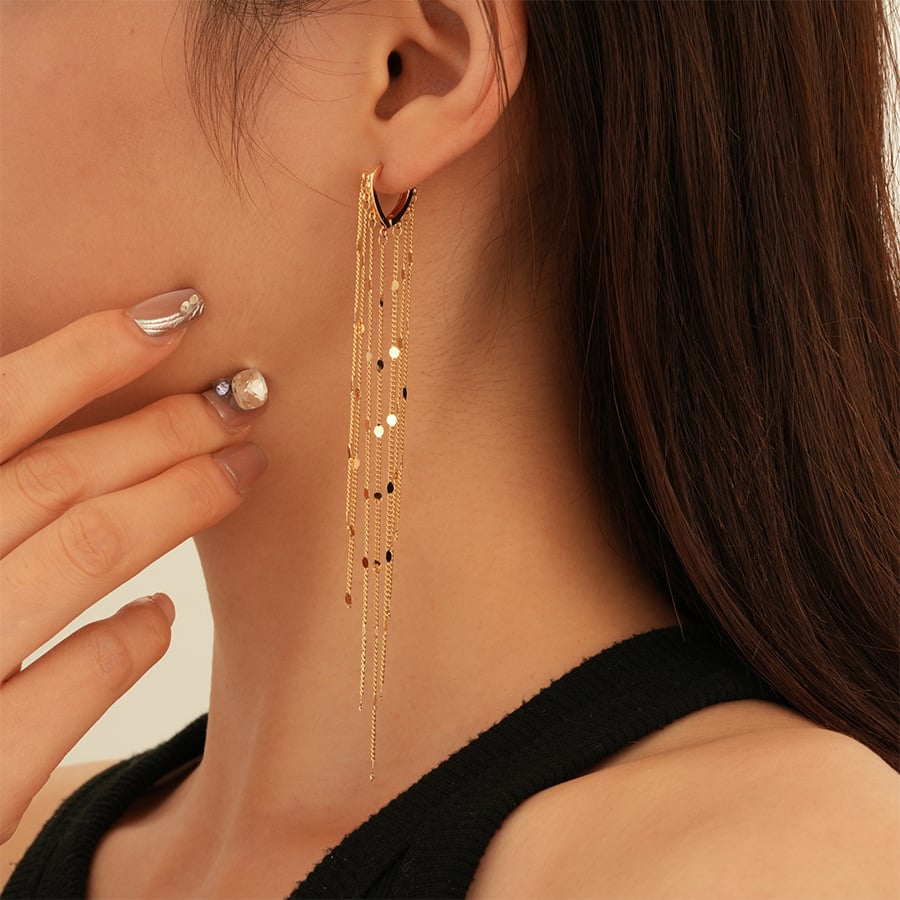 ✨Sparkly Long Tassel Threader Earrings – Delicate Dangle Earrings for Women🌟