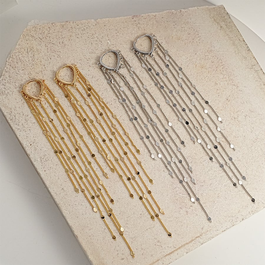 ✨Sparkly Long Tassel Threader Earrings – Delicate Dangle Earrings for Women🌟