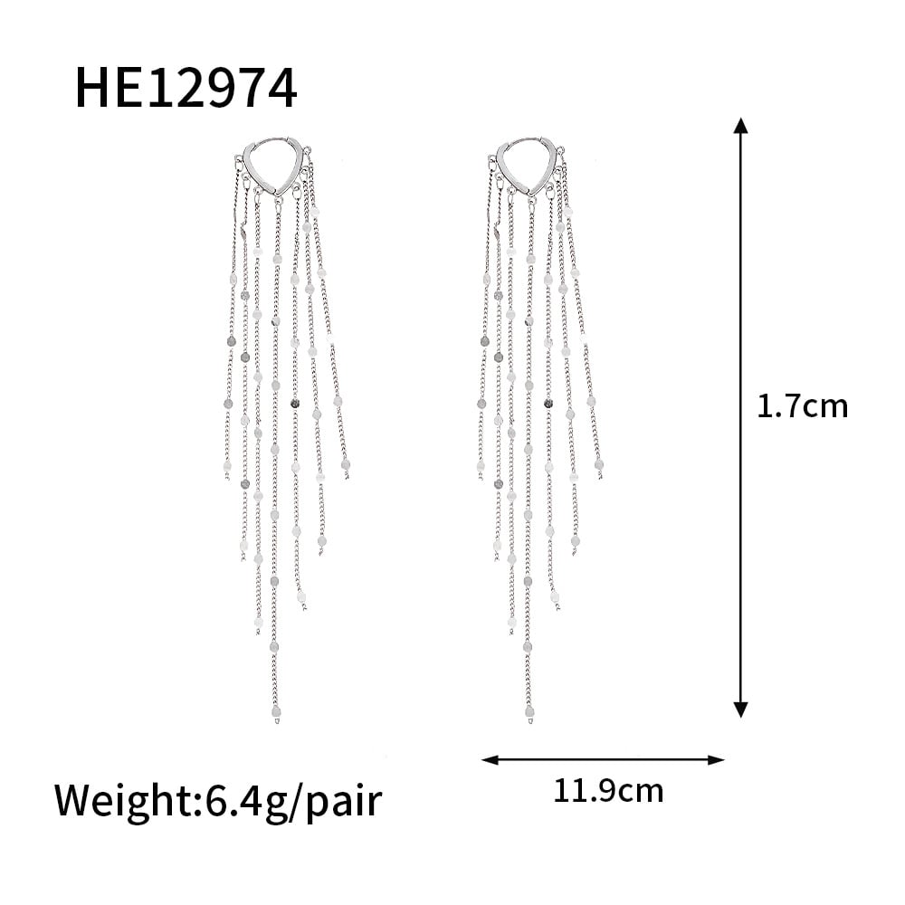 ✨Sparkly Long Tassel Threader Earrings – Delicate Dangle Earrings for Women🌟