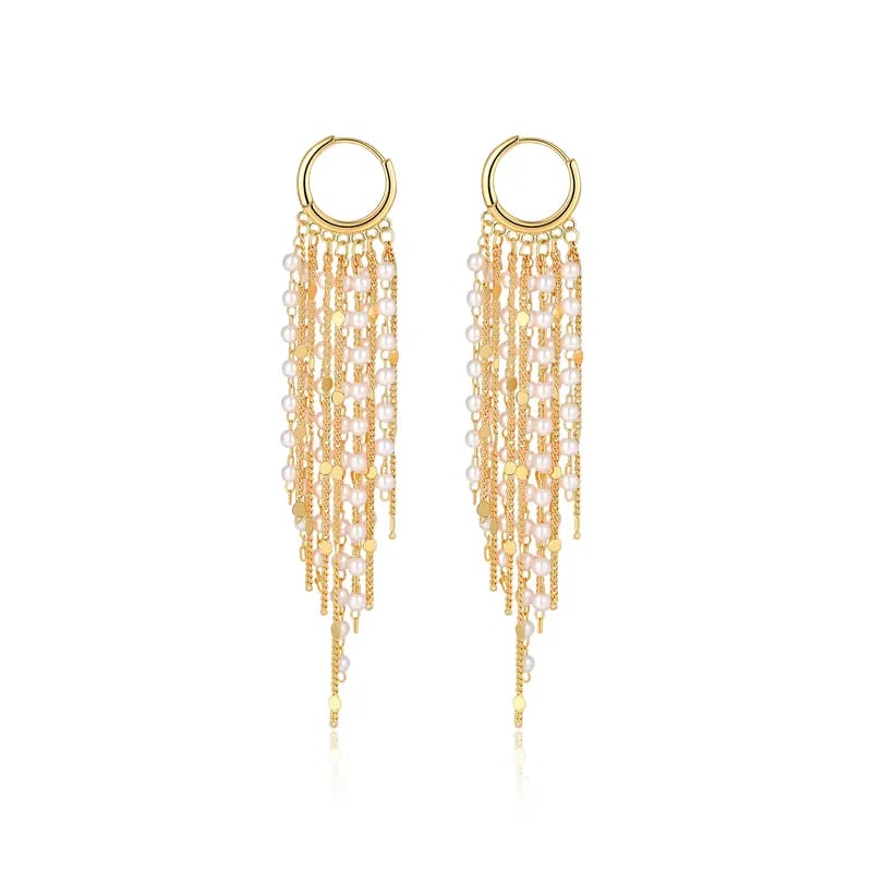 ✨Sparkly Long Tassel Threader Earrings – Delicate Dangle Earrings for Women🌟