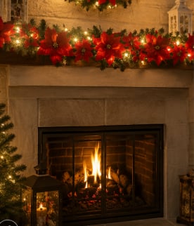 🎁 50% OFF Christmas Gift Decor – Poinsettia LED Garland String Lights