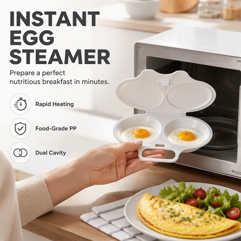 🥗🎁 50% OFF! Microwave Egg Poacher -Dual‑cavity, non‑stick & easy clean. Healthier than frying – stock up & save! 🏠✅